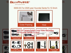 360カーカメラシステム ループビデオレコーディング ハンダイサンタフェ 12.3インチ