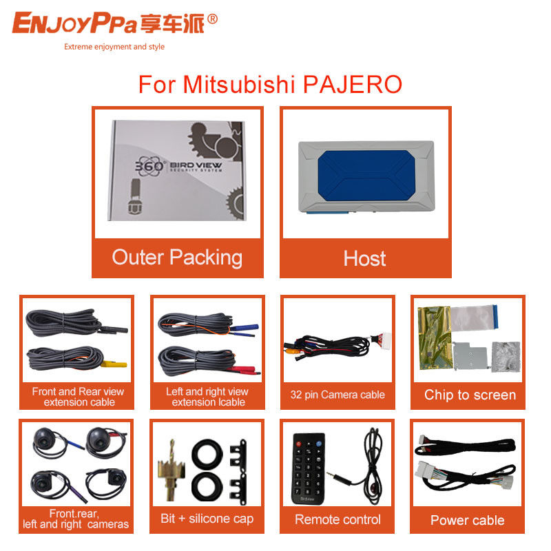 1GB LPDDR4 360 車両カメラシステム 三?? PAJERO LCDスクリーンバードビュー DVR