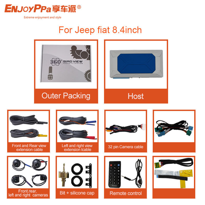 パノラマ 360 鳥の視野カメラシステム 8.4 インチスクリーンを持つジープ