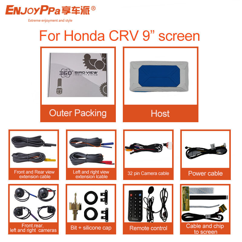 安全 360 度 カメラ パノラマシステム ホンダ CRV 9 インチ