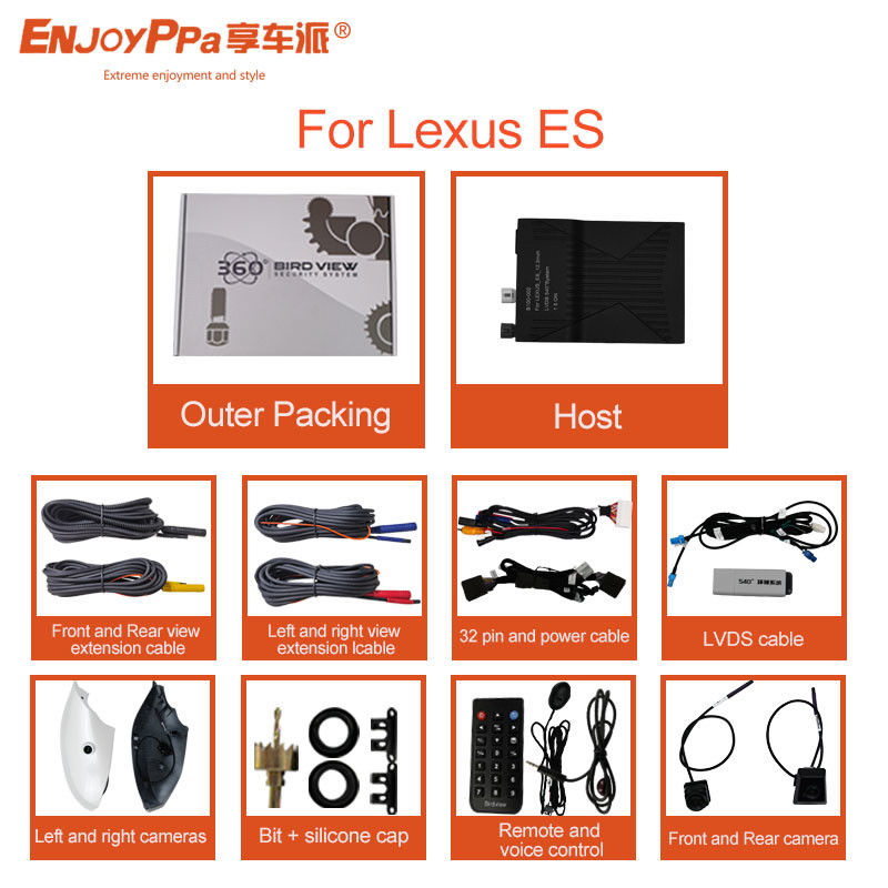 防水 360 ビュー カー カメラ システム Lexus ES HD DVR 駐車監視カメラ